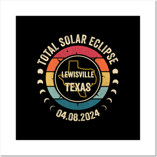 Lewisville Texas Total Solar Eclipse 2024 Posters and Art